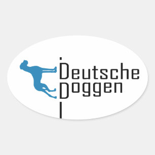 aanpasbare Great Dane-kaarten Ovale Sticker