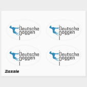 aanpasbare Great Dane-kaarten Ovale Sticker (Vel)