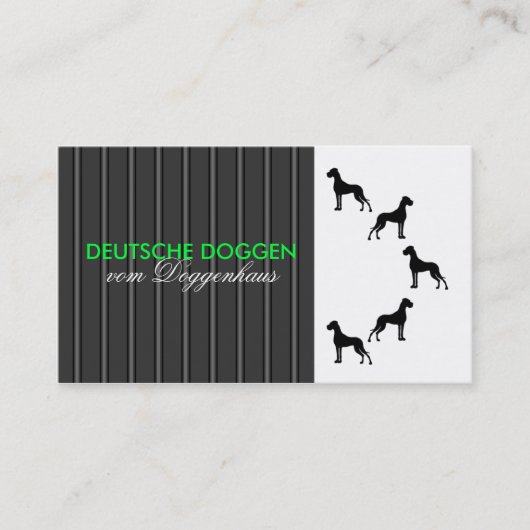 aanpasbare Great Dane-kaarten Visitekaartje (Voorkant)