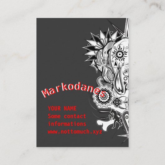 aanpasbare Great Dane-kaarten Visitekaartje (Achterkant)