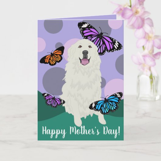 Aanpasbare Great Pyrenees Vlinder Kaart (Orchidee)