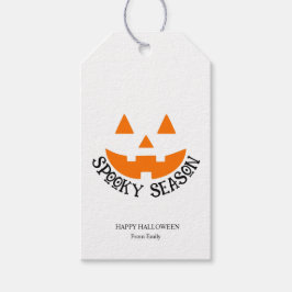 Aanpasbare Griezelige Seizoen Jack-O-Lantern Cadeaulabel