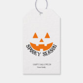 Aanpasbare Griezelige Seizoen Jack-O-Lantern Cadeaulabel (Achterkant)