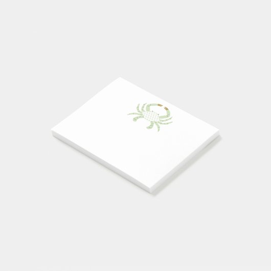 Aanpasbare groene chic krab plakbriefjes post-it® notes (Schuin)