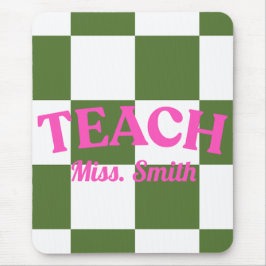 Aanpasbare Groene Geruite Klembord voor Leraren Muismat