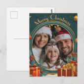 Aanpasbare Groene Prettig Kerstfeest Briefkaart (Voorkant / Achterkant)