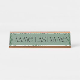 Aanpasbare Groene Wijnranken Naambord Bureau Naambordje