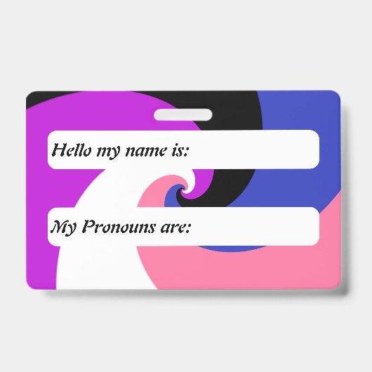 Aanpasbare Groovy Spiraal Genderfluid Pride Vlag Badge (Voorzijde)