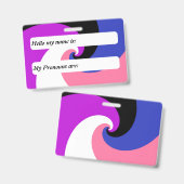 Aanpasbare Groovy Spiraal Genderfluid Pride Vlag Badge (Voor- en achterkant)