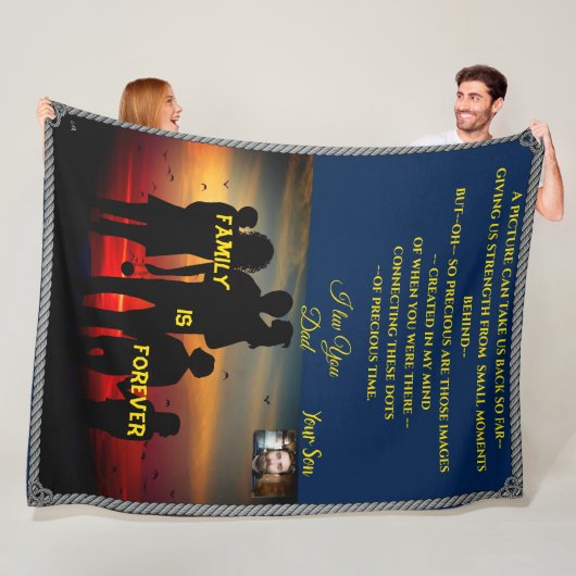 Aanpasbare grote werpfamiliegeschenk ideaal fleece deken (In situ)
