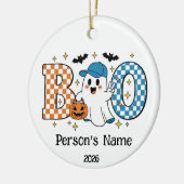 Aanpasbare Halloween BOO Keramisch Ornament (Links)