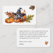 Aanpasbare Halloween Plat Notitiekaart Notitiekaartje (Voorkant / Achterkant)