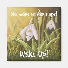 Aanpasbare Handgetekende Sneeuwklokje Bloemen Magneet