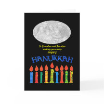 Aanpasbare Hanukkah-foto kaart, kaarsen