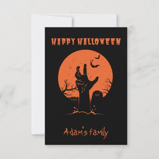 Aanpasbare Happy Halloween Kaart (Voorkant)