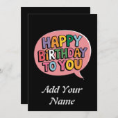 Aanpasbare Happy-verjaardagskaart Bedankkaart (Voorkant / Achterkant)