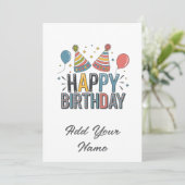 Aanpasbare Happy-verjaardagskaart Bedankkaart (Staand voorkant)
