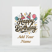 Aanpasbare Happy-verjaardagskaart Bedankkaart (Staand voorkant)