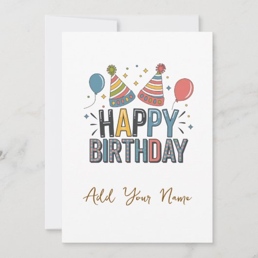 Aanpasbare Happy-verjaardagskaart Bedankkaart (Voorkant)