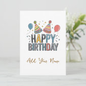 Aanpasbare Happy-verjaardagskaart Bedankkaart (Staand voorkant)