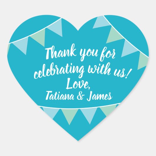 Aanpasbare Hart Dank U Banners met Script Sticker (Voorkant)