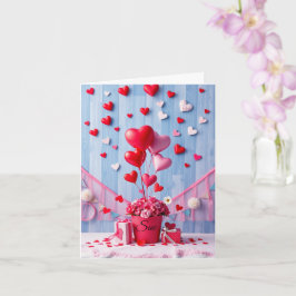 Aanpasbare Harten & Cadeaus Valentijnsdag Kaart