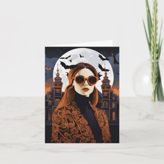 Aanpasbare Hekserige Sfeer Vouwkaart Feestdagen Kaart (Voorkant)