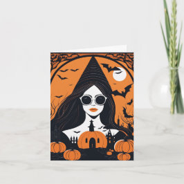 Aanpasbare Hekserige Vibes Vouwkaart Feestdagen Kaart