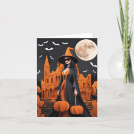Aanpasbare Hekserige Vibes Vouwkaart Feestdagen Kaart