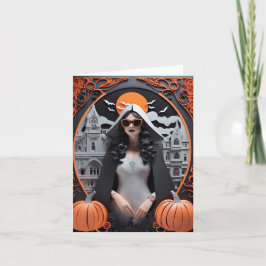 Aanpasbare Hekserige Vibes Vouwkaart Feestdagen Kaart