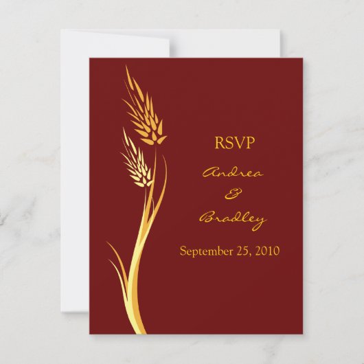 Aanpasbare Herfst Bruiloft Reactiekaart RSVP Kaartje (Voorkant)