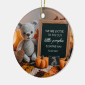 Aanpasbare herfst Zwangerschapsaankondiging Keramisch Ornament (Links)