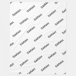Aanpasbare herhalende tekst modern wit & zwart fleece deken