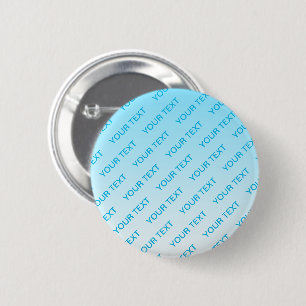 Aanpasbare Herhalende Tekst Modern Wit & Zwart Ronde Button 5,7 Cm