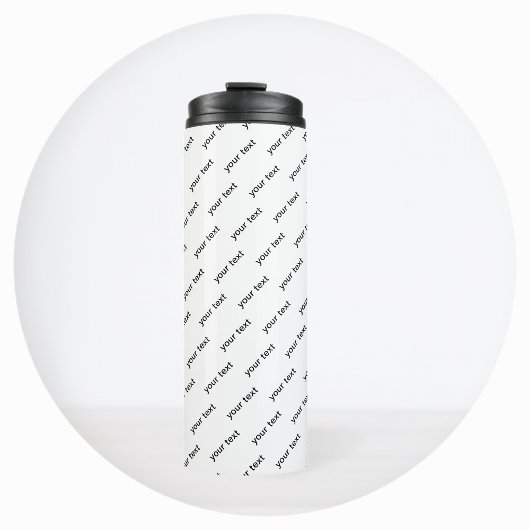 Aanpasbare herhalende tekst modern wit & zwart thermosbeker