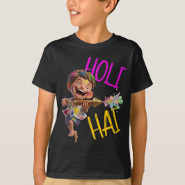 Aanpasbare "Holi Hai" Kleurrijke T-shirt voor Jong