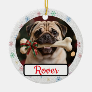 Aanpasbare Hond En Bot Kerst voor Huisdiereneigena Keramisch Ornament