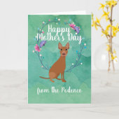 Aanpasbare hond-moeder Moederdag bloem Kaart (Gele Bloem)