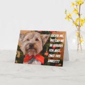 AANPASBARE HONDEN KERSTKAART KAART (Gele Bloem)