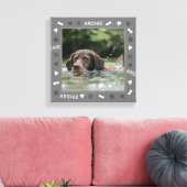 Aanpasbare hondenfoto en gepersonaliseerde naam canvas afdruk (Insitu (Woonkamer))