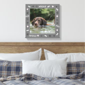 Aanpasbare hondenfoto en gepersonaliseerde naam canvas afdruk (Insitu (Slaapkamer))