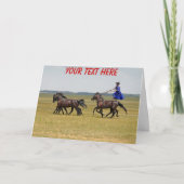 Aanpasbare Hongaarse ruiter en paarden Kaart (Voorkant)