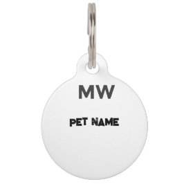 Aanpasbare huisdier-ID-tag met MW-monogram Huisdierpenning
