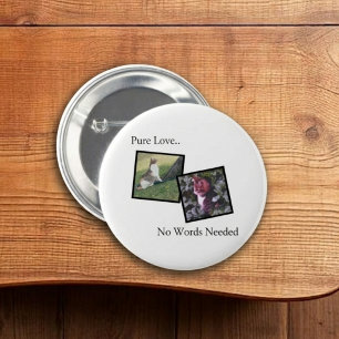 Aanpasbare huisdier-speld ronde button 5,7 cm