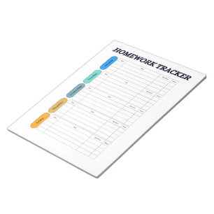Aanpasbare Huiswerk Tracker Notitieblok
