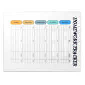 Aanpasbare Huiswerk Tracker Notitieblok (Voorkant)