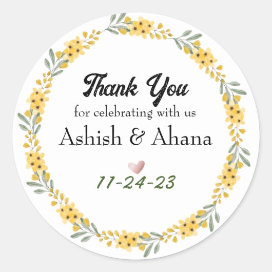 Aanpasbare huwelijksgunst stickers (Voorkant)