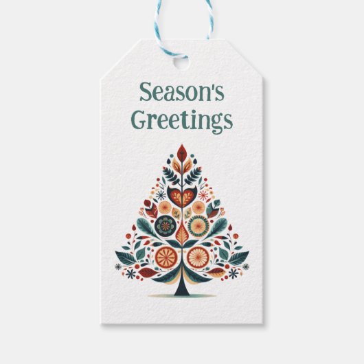 Aanpasbare Hygge Minimalistische Kerstmis Cadeaulabel (Voorkant)