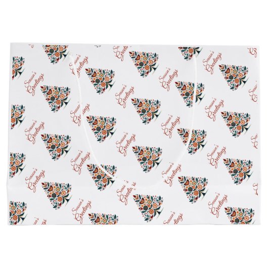 Aanpasbare Hygge Minimalistische Kerstmis Groot Cadeauzakje (Achterkant)