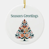 Aanpasbare Hygge Minimalistische Kerstmis Keramisch Ornament (Voorkant)